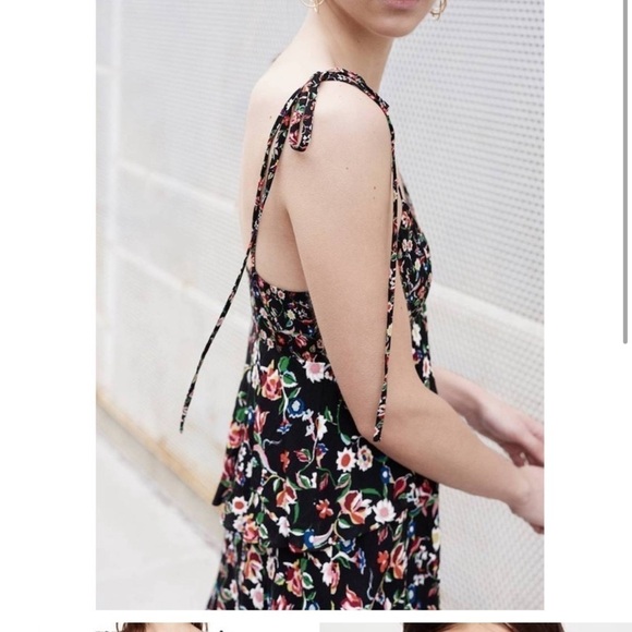 Club Monaco Suukyi Dress Floral Tiered Ruffle Size 10 Party NWOT V Neck spring‍ - Picture 5 of 11